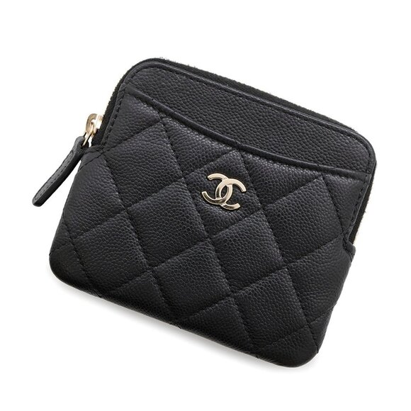 CHANEL Black Caviar Leather Logo Wallet - Picture 1 of 9